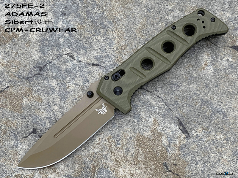 Benchmade 蝴蝶 275FE-2 ADAMAS Sibert设计CPM-CRUWEAR超级强壮工具钢刃材 G10柄硬汉战术全刃折刀（现货）